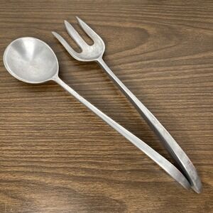 VTG Cast Aluminum Salad Fork and Spoon Set 12" Curved Handle